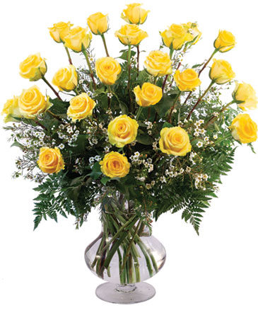 Two Dozen Yellow Roses Vase Arrangement  in Maryville, TN | HARTMAN'S FLOWERS & GIFTS